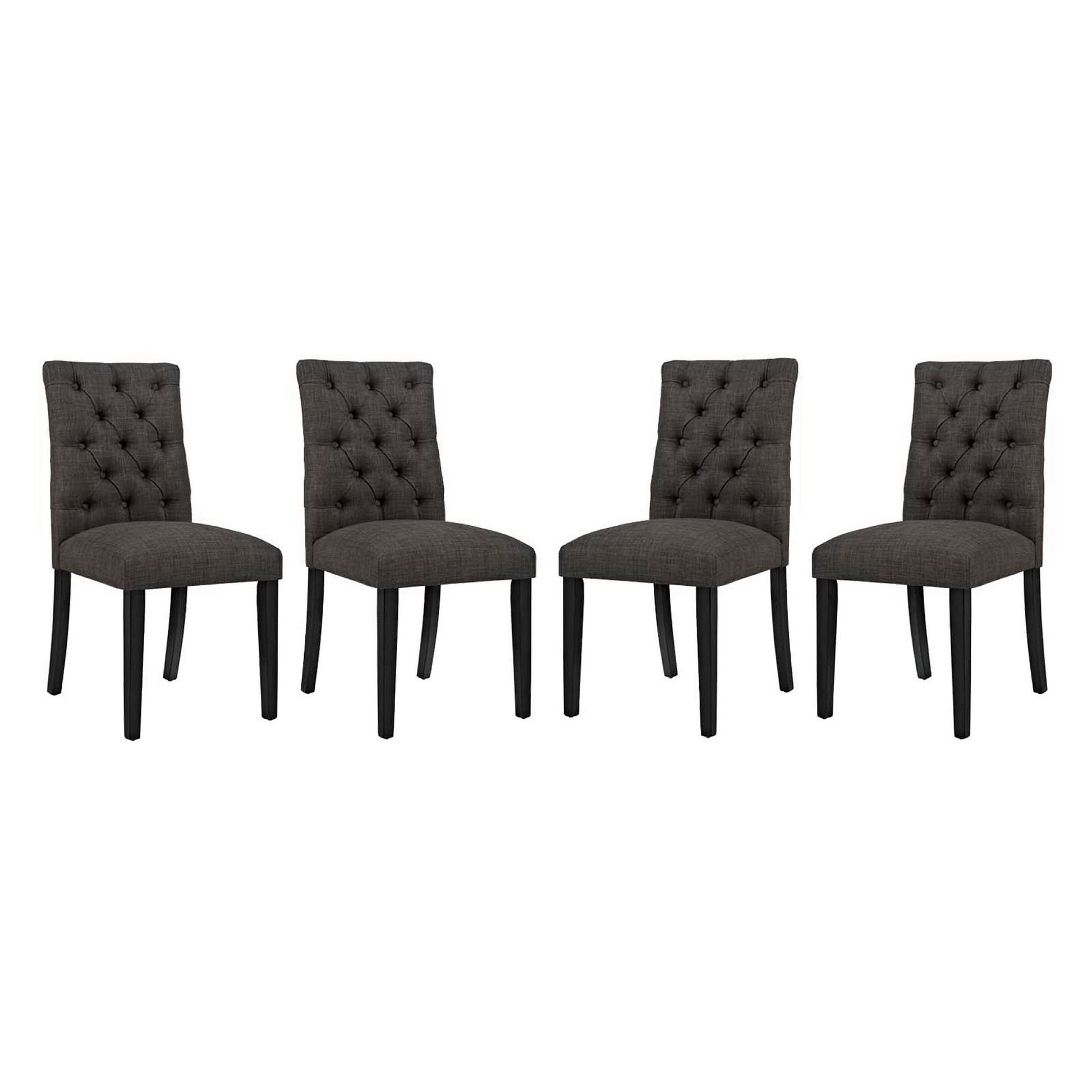 Duchess Dining Chair Fabric Set of 4 - Light Gray