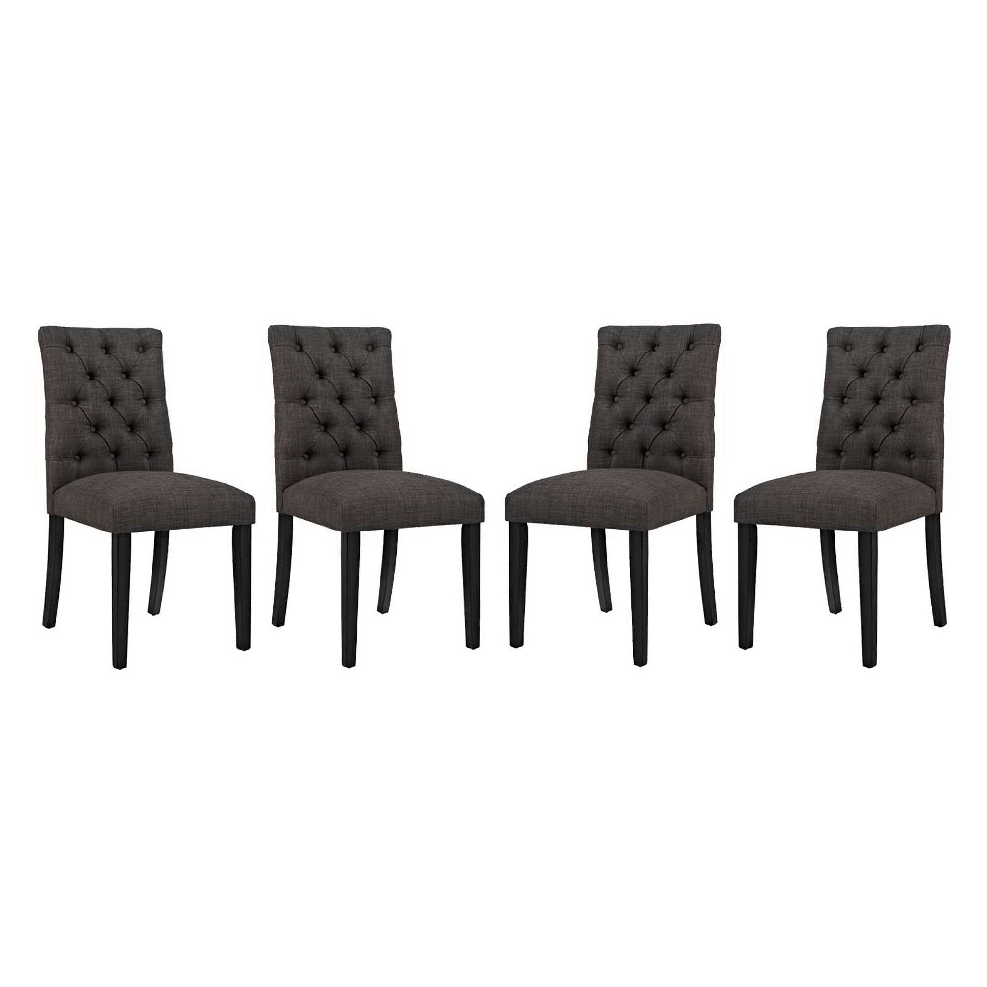 Duchess Dining Chair Fabric Set of 4 - Light Gray