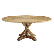 Stitch 71" Round Pine Wood Dining Table - Brown