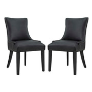 Marquis Dining Chair Faux Leather Set of 2 - Black
