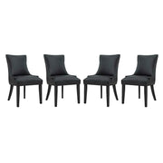 Marquis Dining Chair Faux Leather Set of 4 - Black