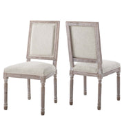 Court Upholstered Fabric Dining Side Chair Set of 2 - Beige