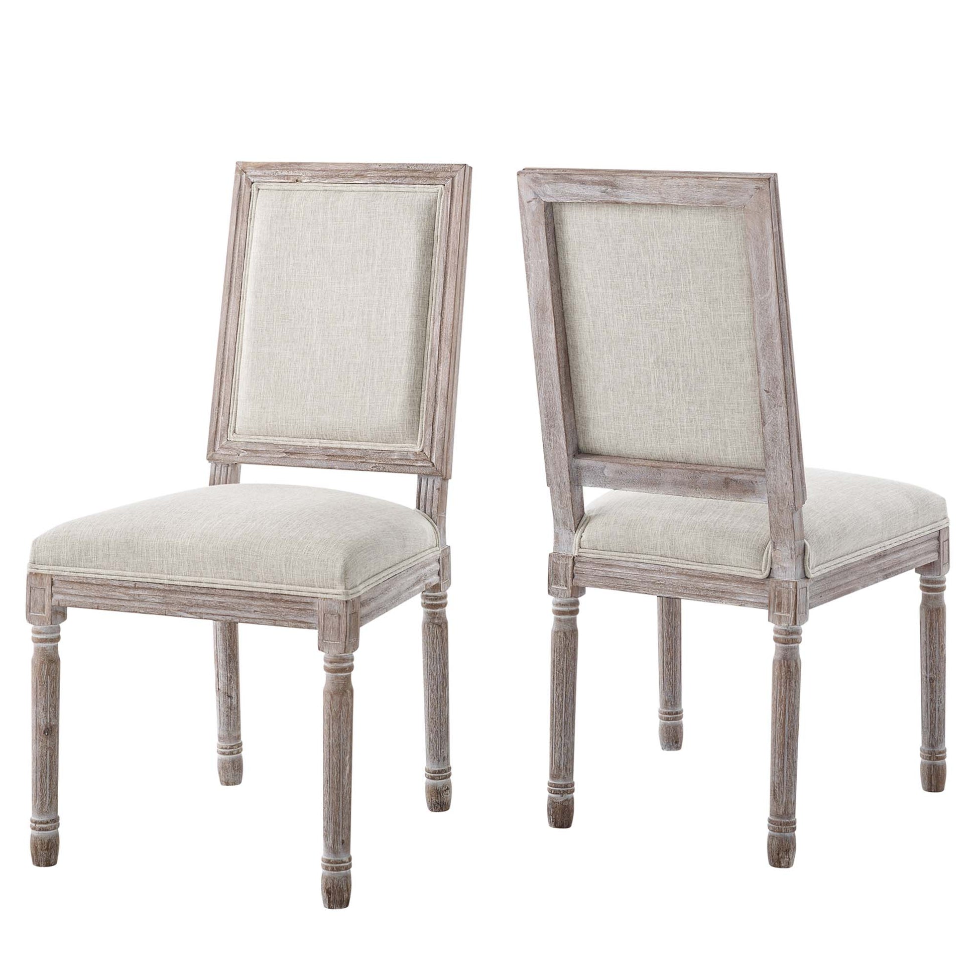 Court Upholstered Fabric Dining Side Chair Set of 2 - Beige