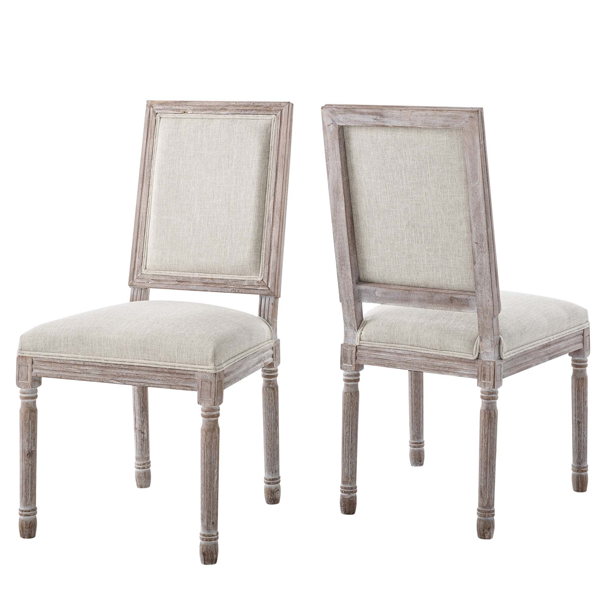 Court Upholstered Fabric Dining Side Chair Set of 2 - Beige