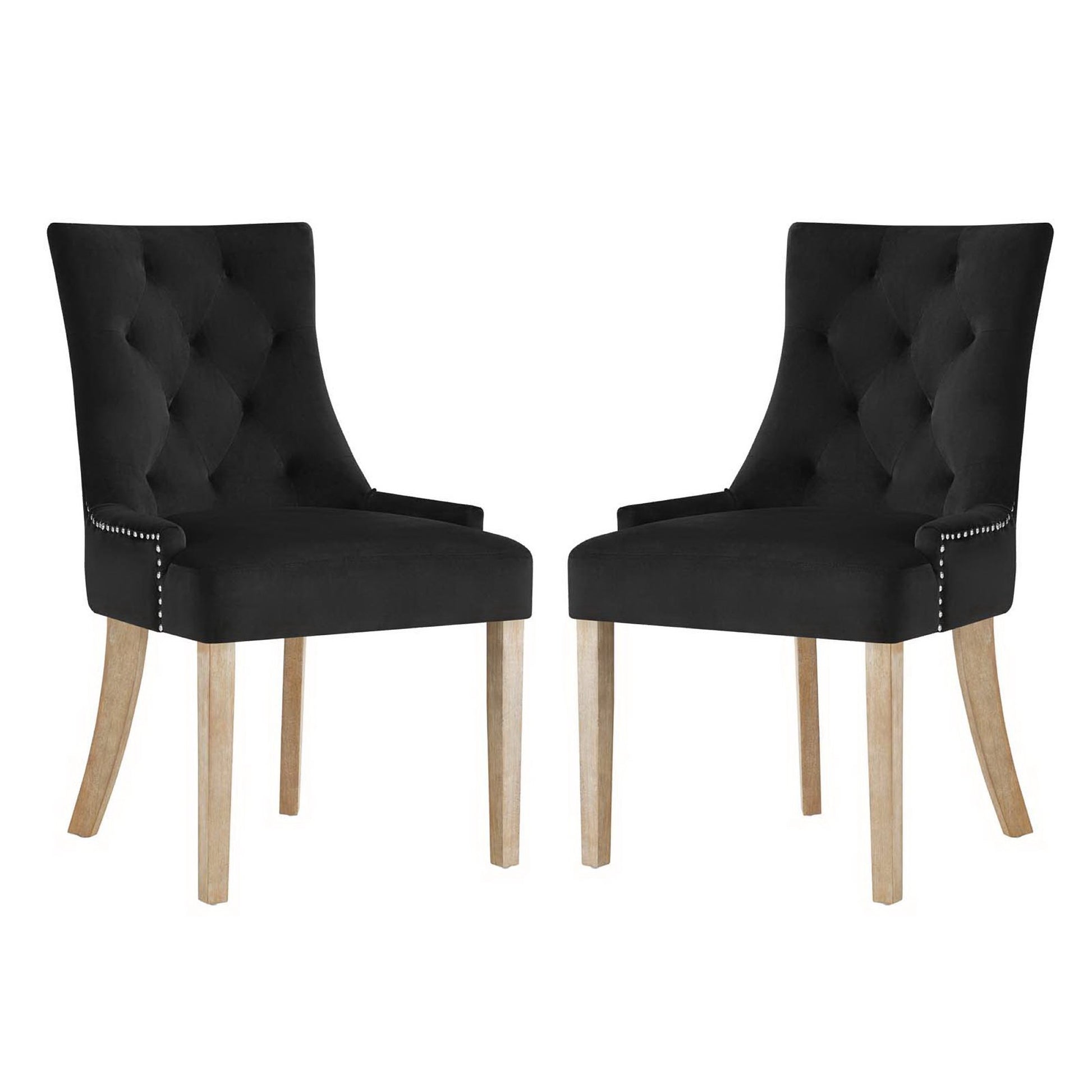 Pose Dining Chair Performance Velvet Set of 2 - Black