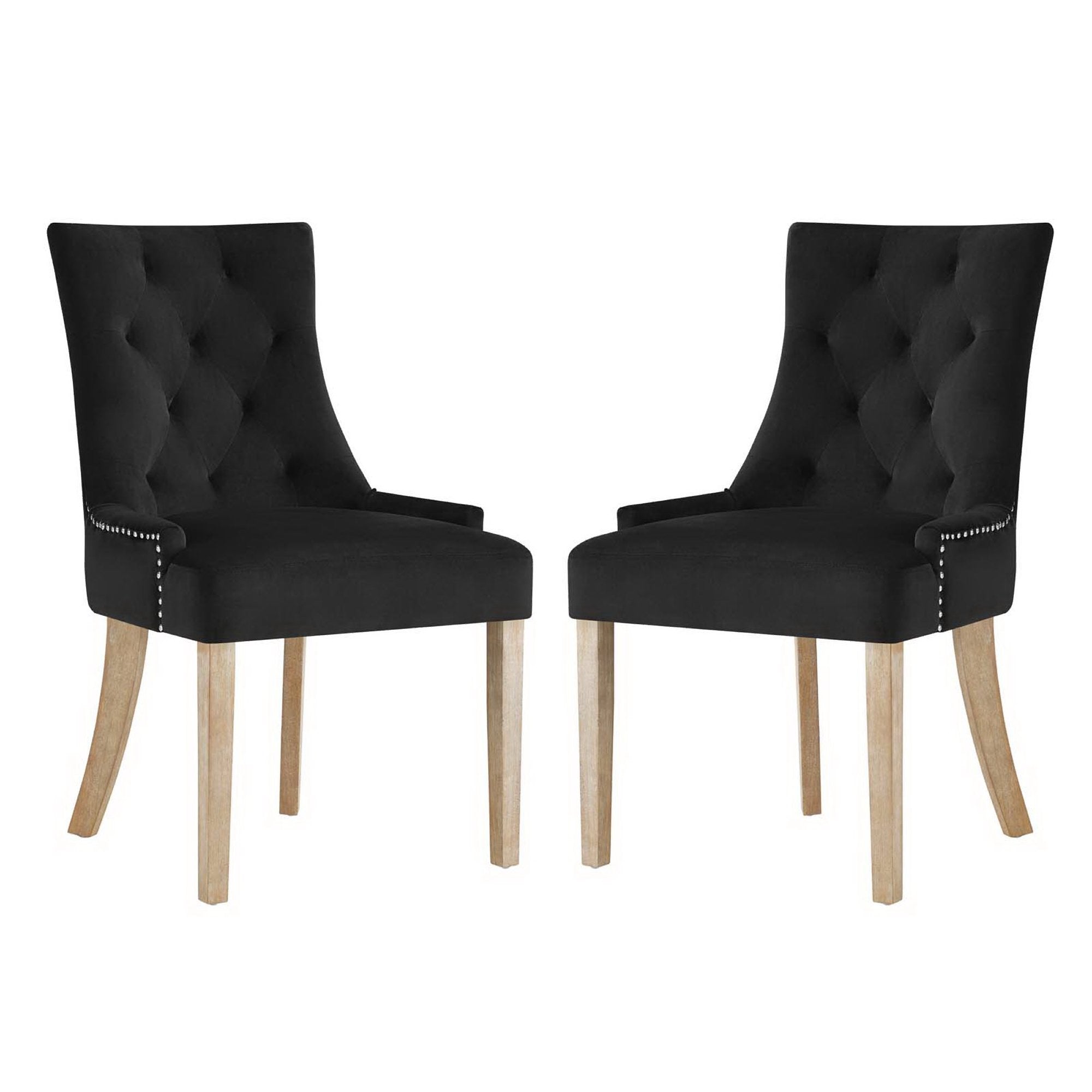 Pose Dining Chair Performance Velvet Set of 2 - Black