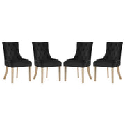 Pose Dining Chair Performance Velvet Set of 4 - Black