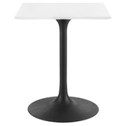 Lippa 24" Square Wood Dining Table - Black White