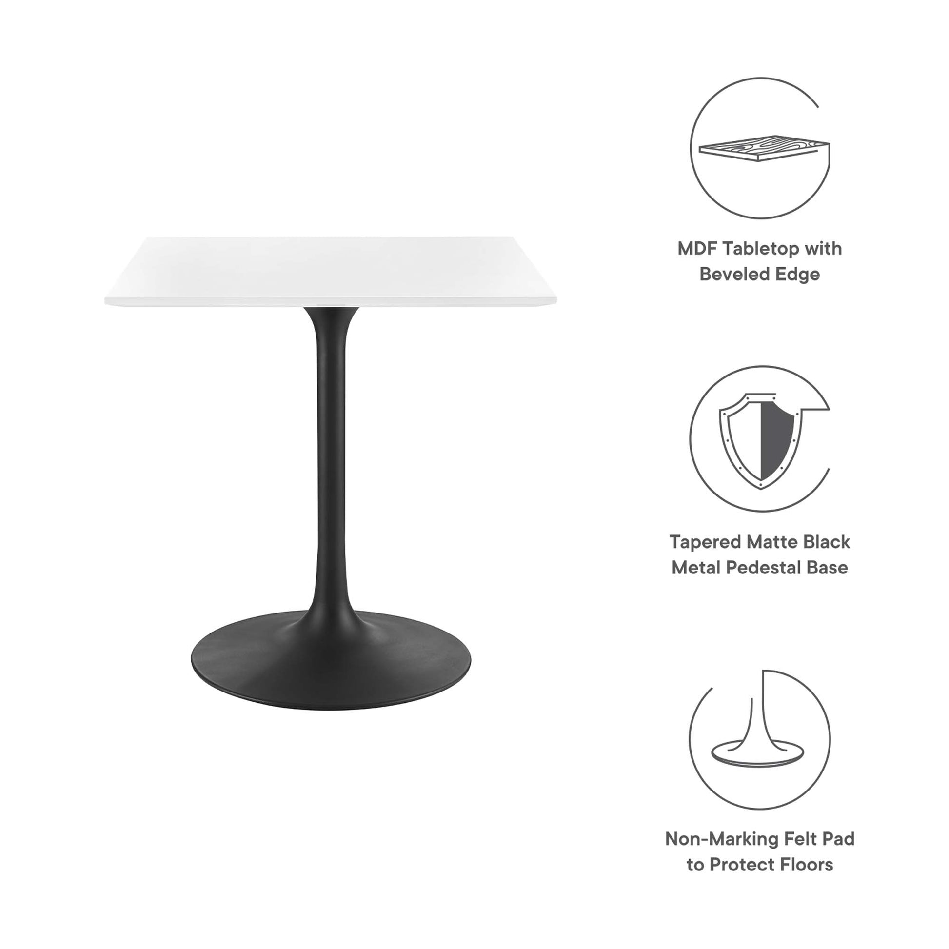 Lippa 28" Square Wood Dining Table