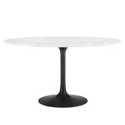Lippa 54" Round Faux Marble Dining Table - Black White