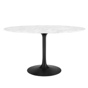 Lippa 54" Oval Faux Marble Dining Table - Black White