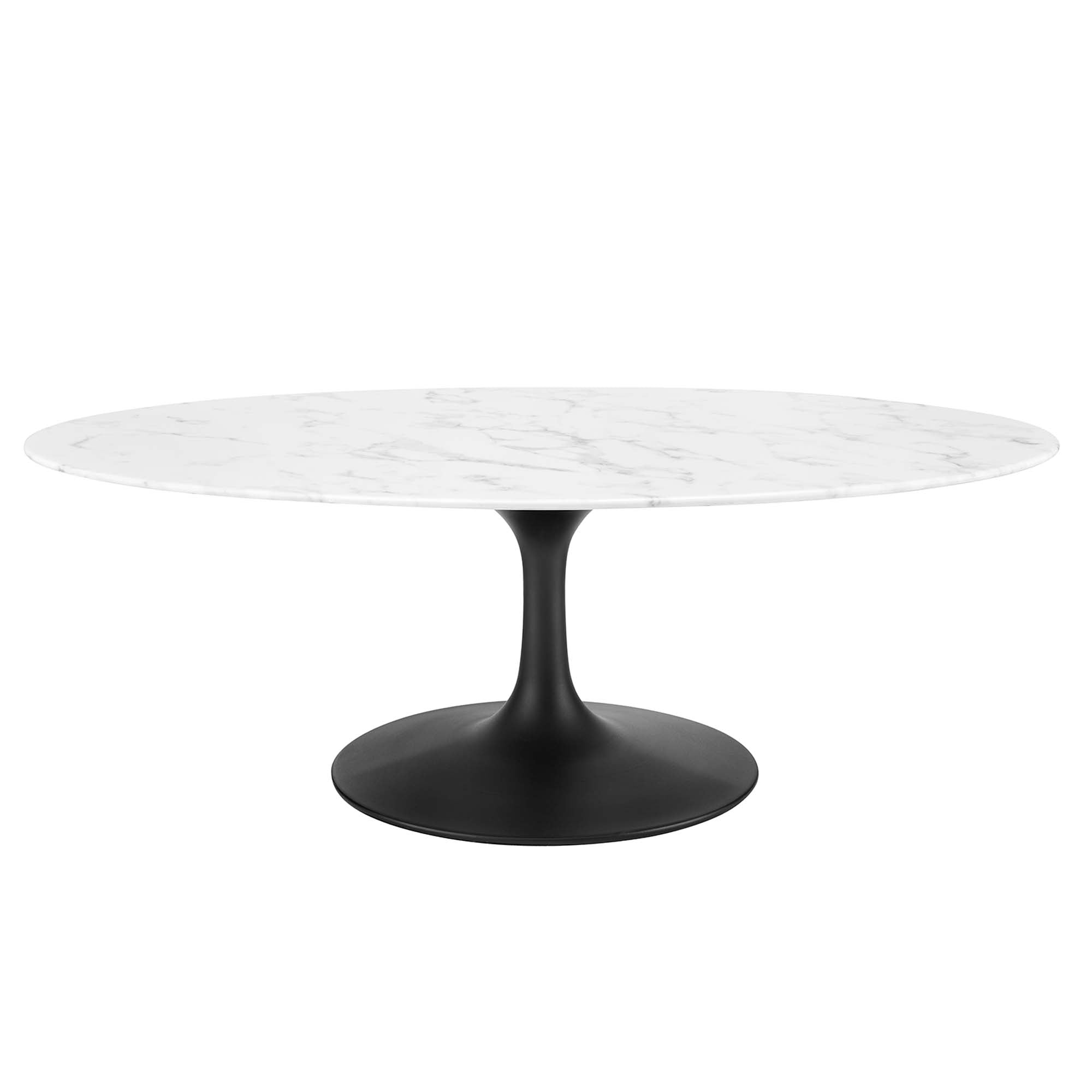 Lippa 48" Oval Faux Marble Coffee Table - Black White