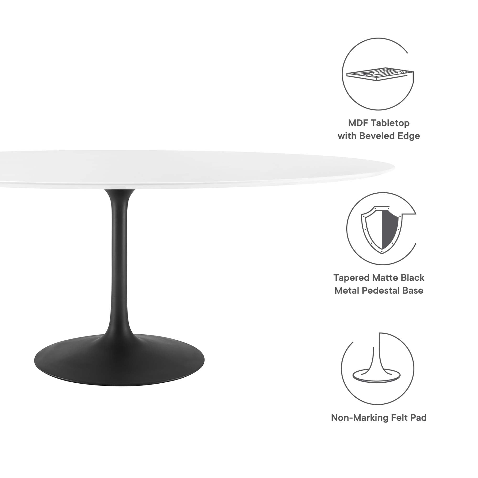 Lippa 78" Oval Wood Dining Table