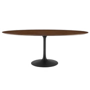Lippa 78" Oval Walnut Wood Dining Table - Black Walnut