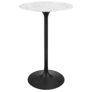 Lippa 28" Round Faux Marble Bar Table - Black White