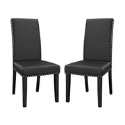 Parcel Dining Side Chair Vinyl Set of 2 - Black