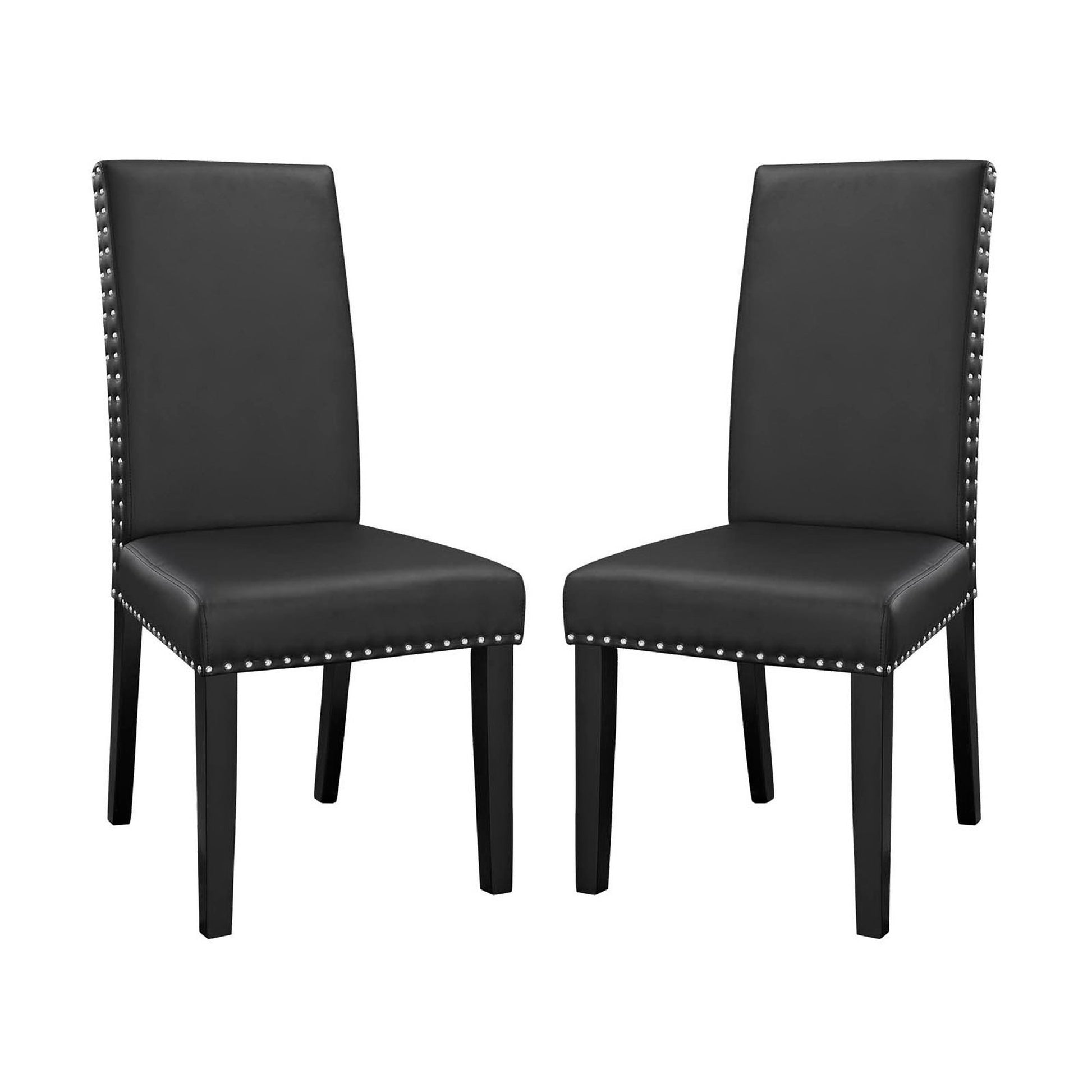 Parcel Dining Side Chair Vinyl Set of 2 - Black