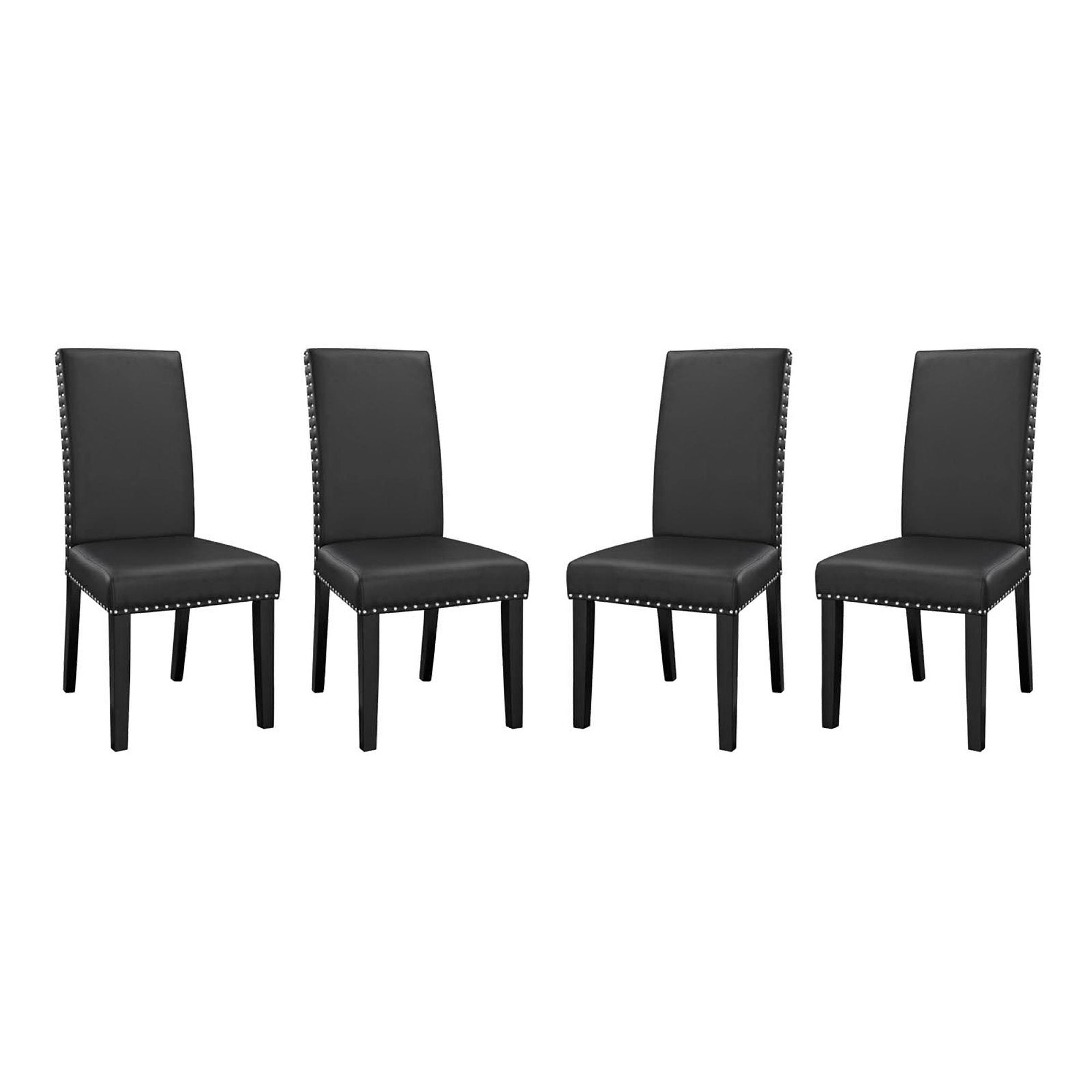 Parcel Dining Side Chair Vinyl Set of 4 - Black
