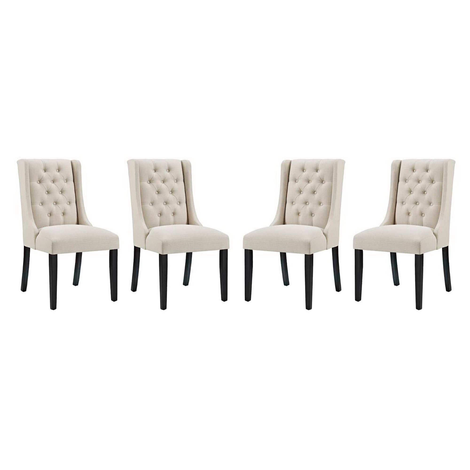 Baronet Dining Chair Fabric Set of 4 - Beige