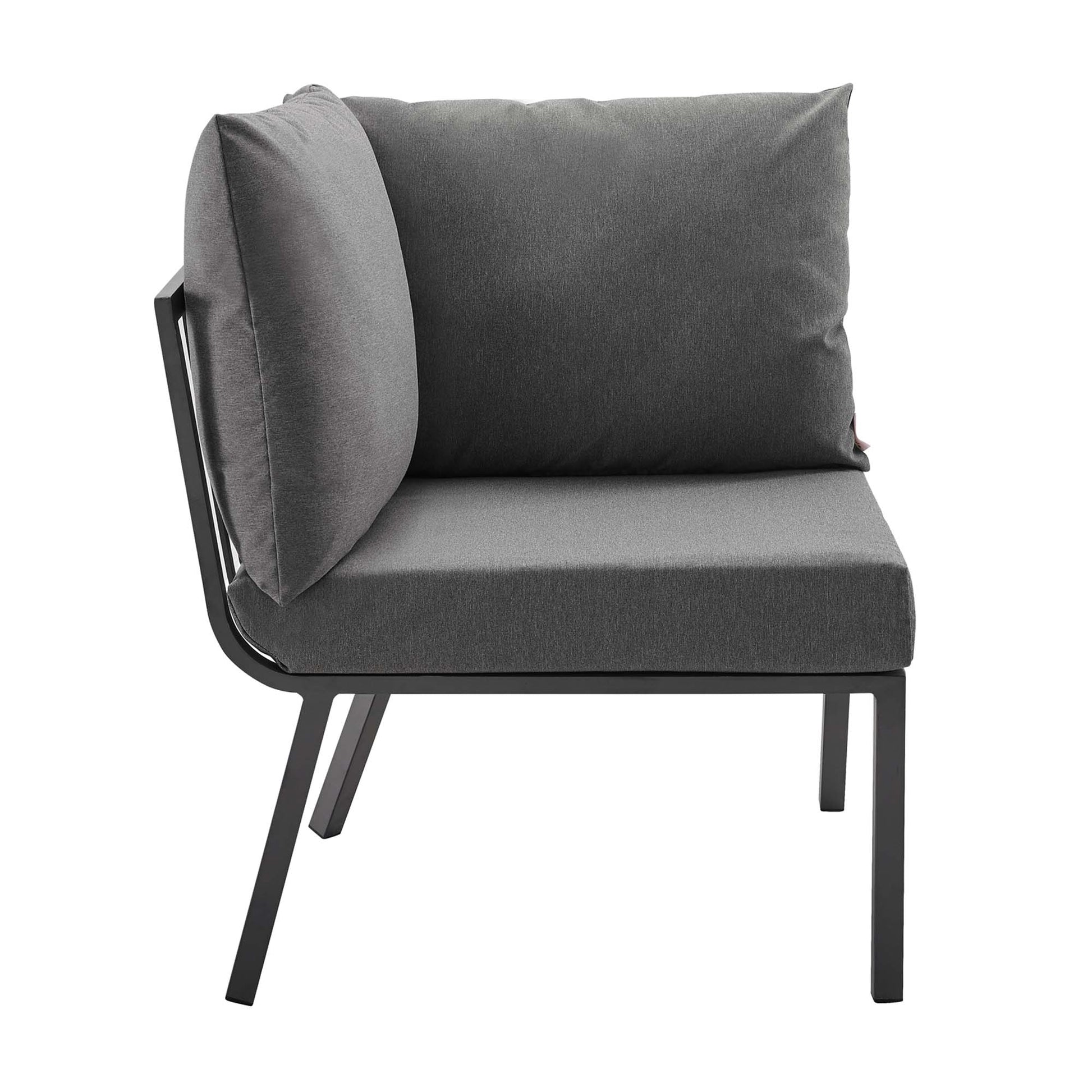 Riverside Outdoor Patio Aluminum Corner Chair - White Navy