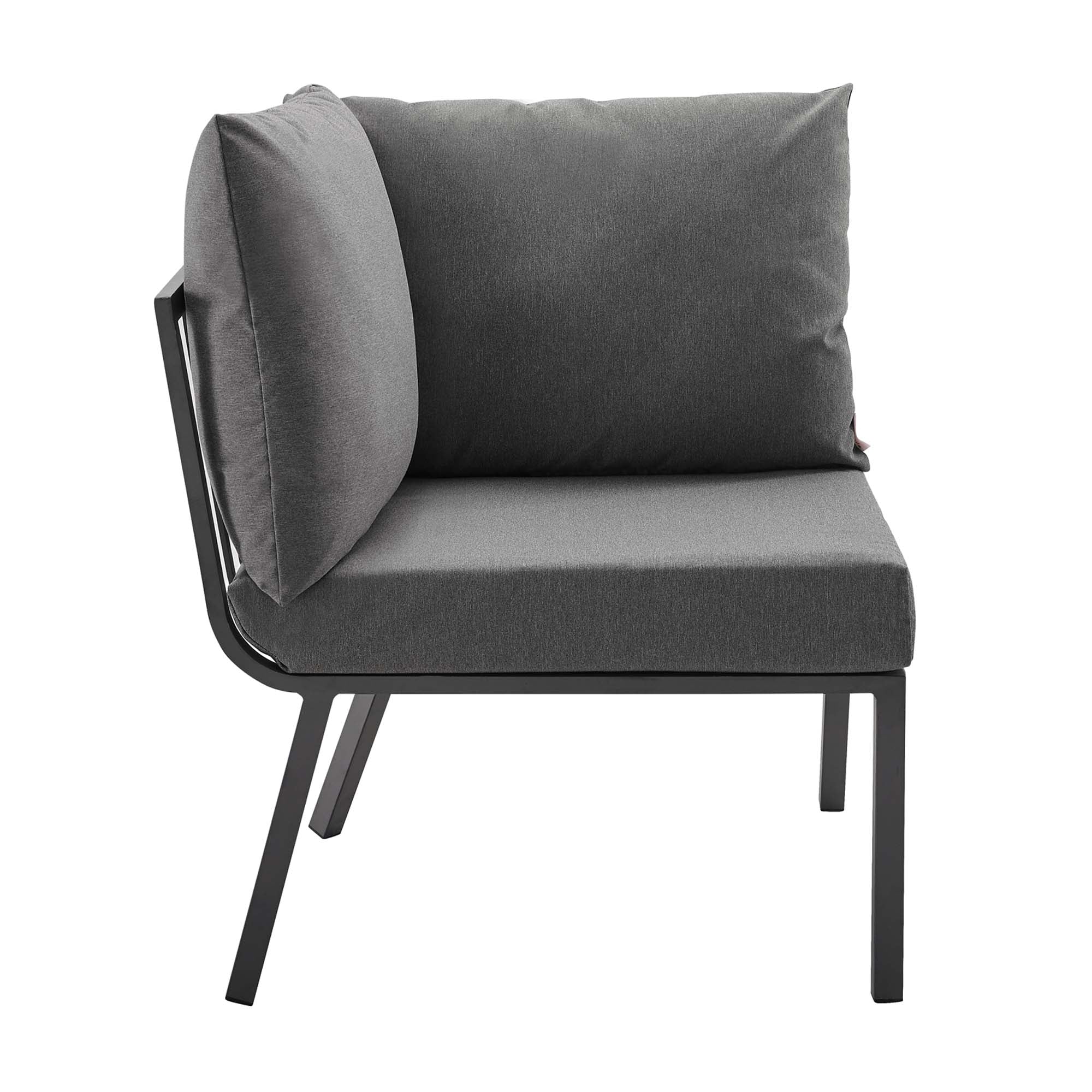 Riverside Outdoor Patio Aluminum Corner Chair - White Navy