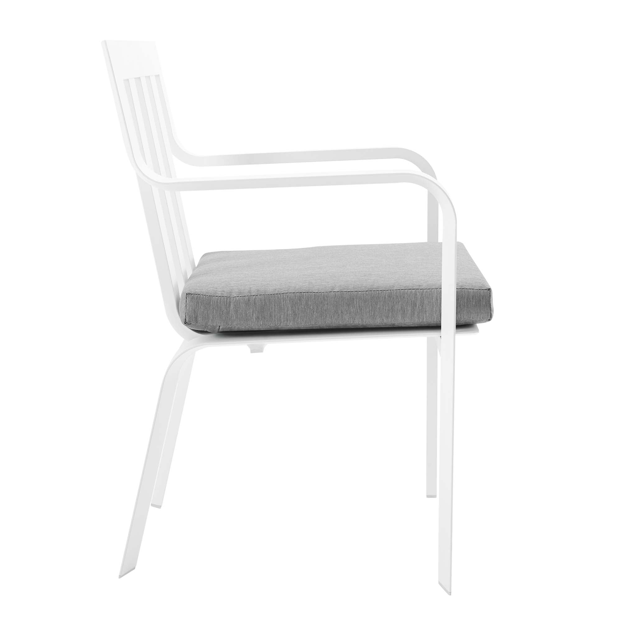 Baxley Stackable Outdoor Patio Aluminum Dining Armchair - White Navy