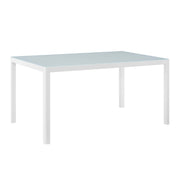 Raleigh 59" Outdoor Patio Aluminum Dining Table - White