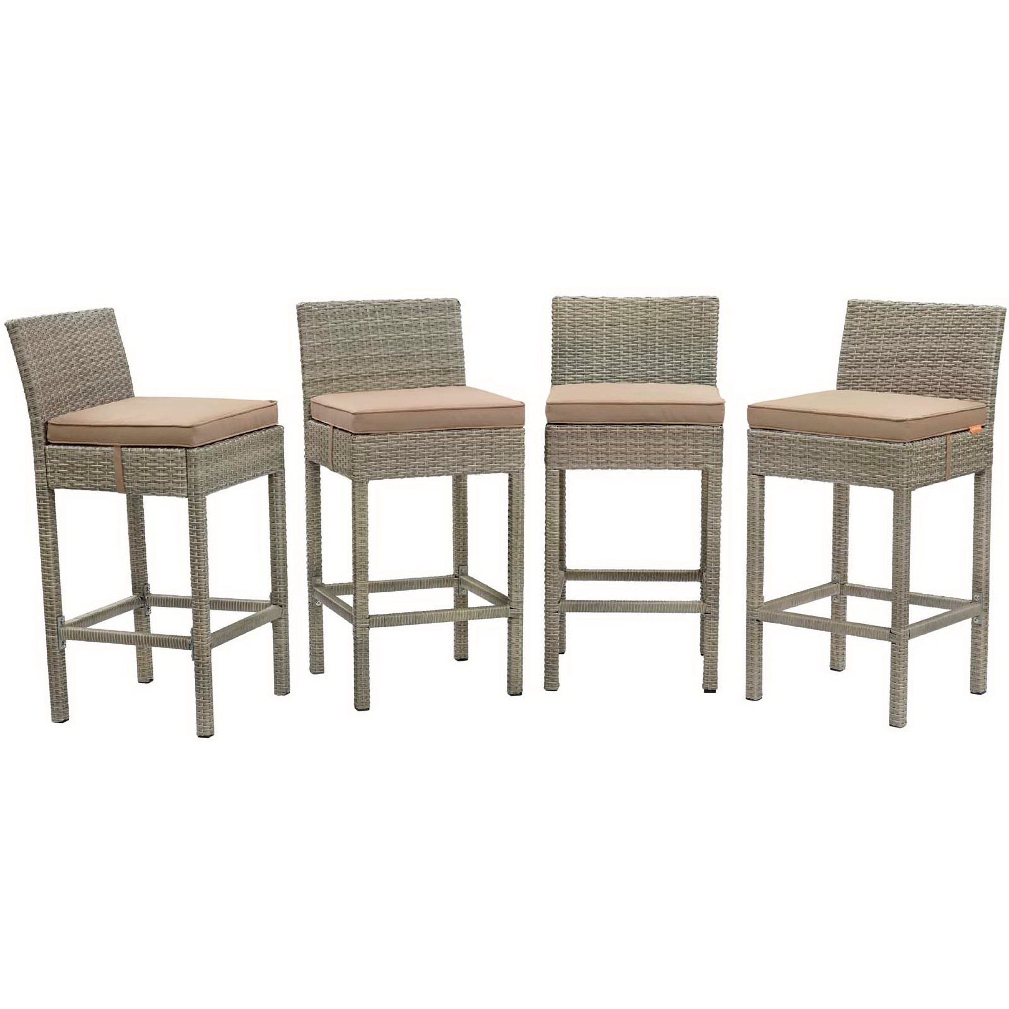 Conduit Outdoor Patio Wicker Rattan Bar Stool Set of 4