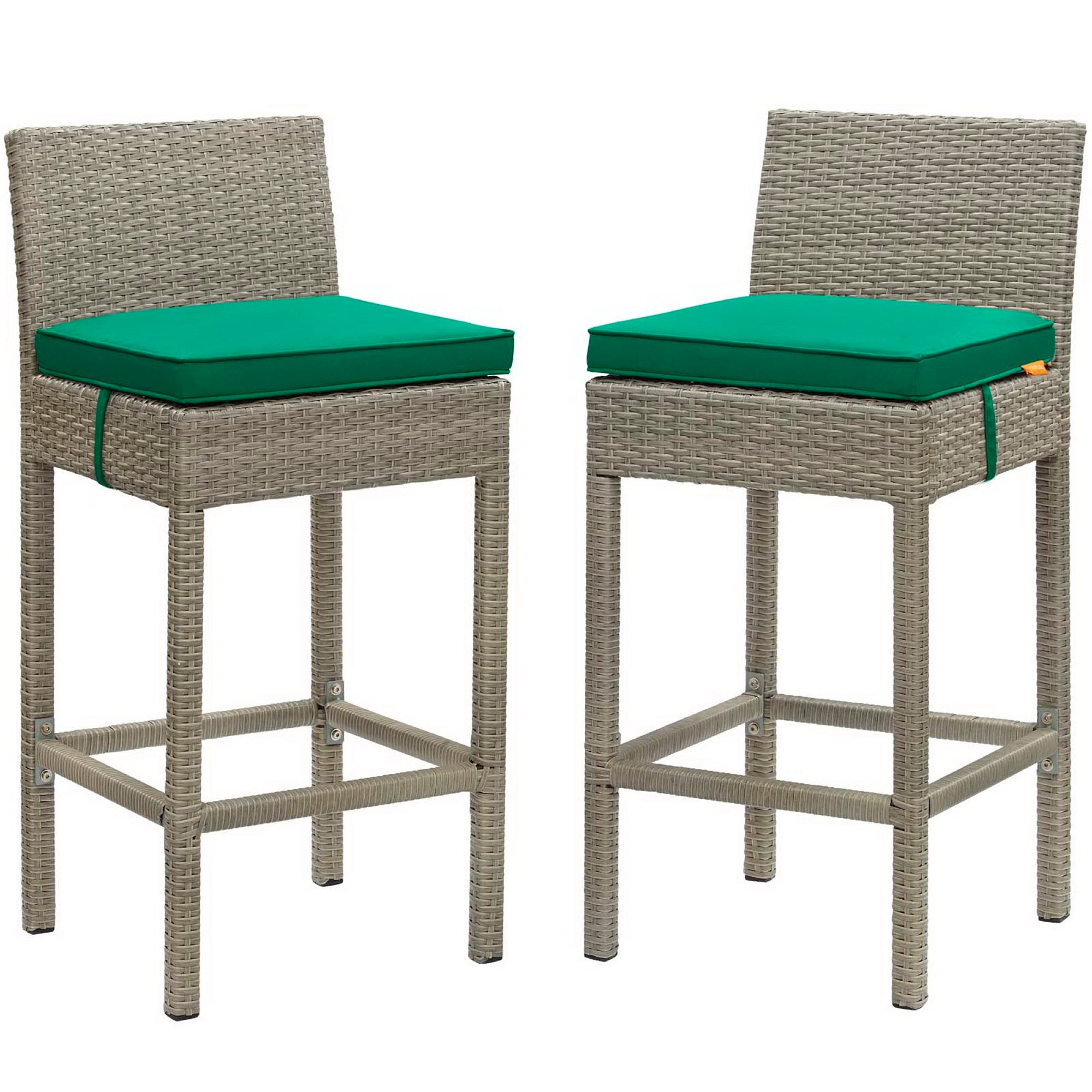 Conduit Outdoor Wicker Rattan Bar Stool Set of 2