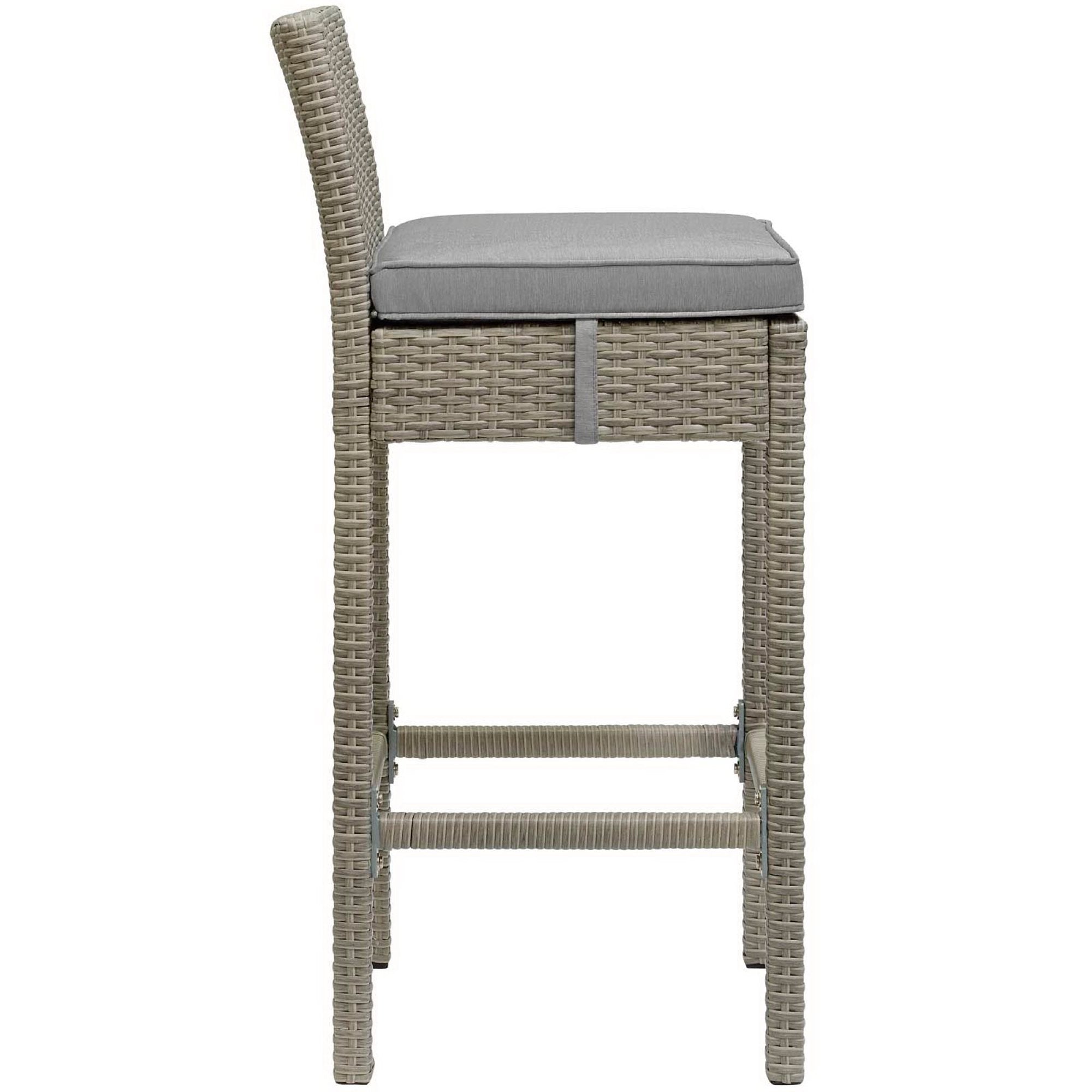 Conduit Outdoor Wicker Rattan Bar Stool Set of 2