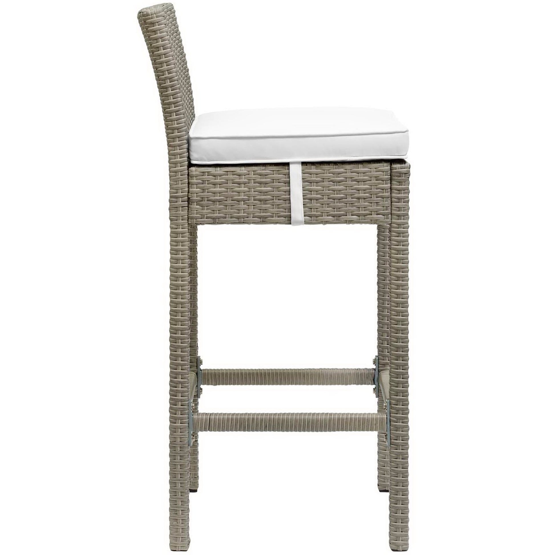 Conduit Outdoor Wicker Rattan Bar Stool Set of 2