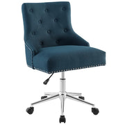 Regent Tufted Button Swivel Upholstered Fabric Office Chair - Azure