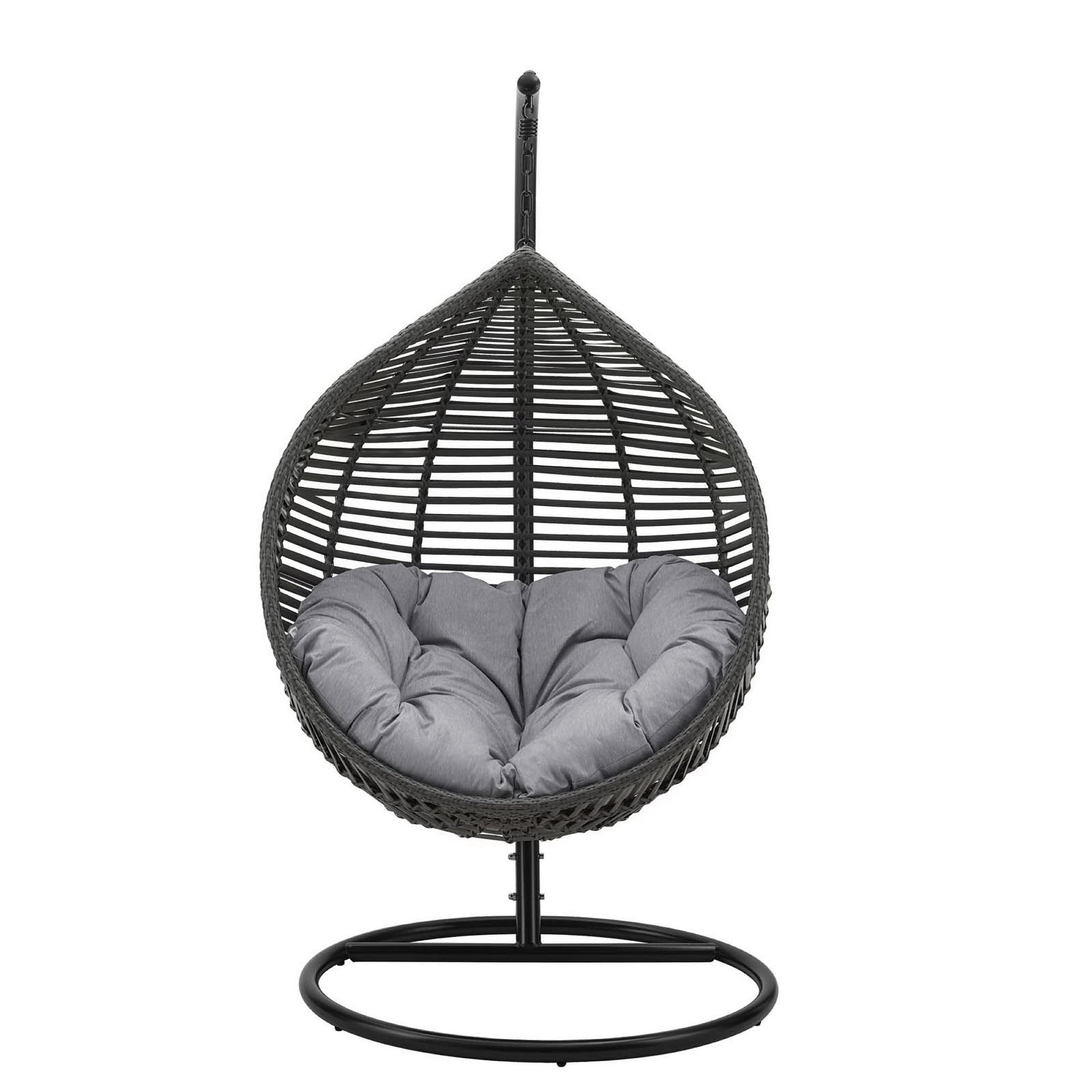 Garner Teardrop Outdoor Patio Swing Chair - Gray Navy