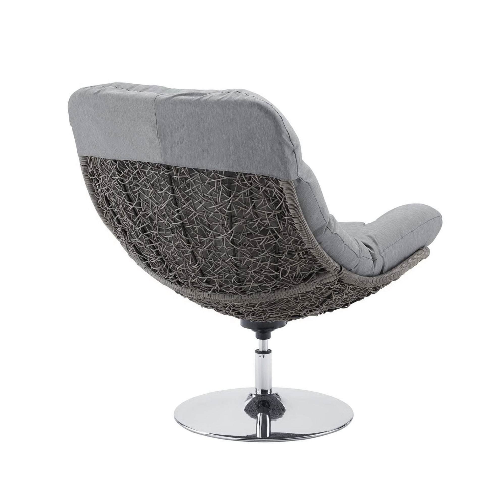 Brighton Wicker Rattan Outdoor Patio Swivel Lounge Chair - Light Gray White