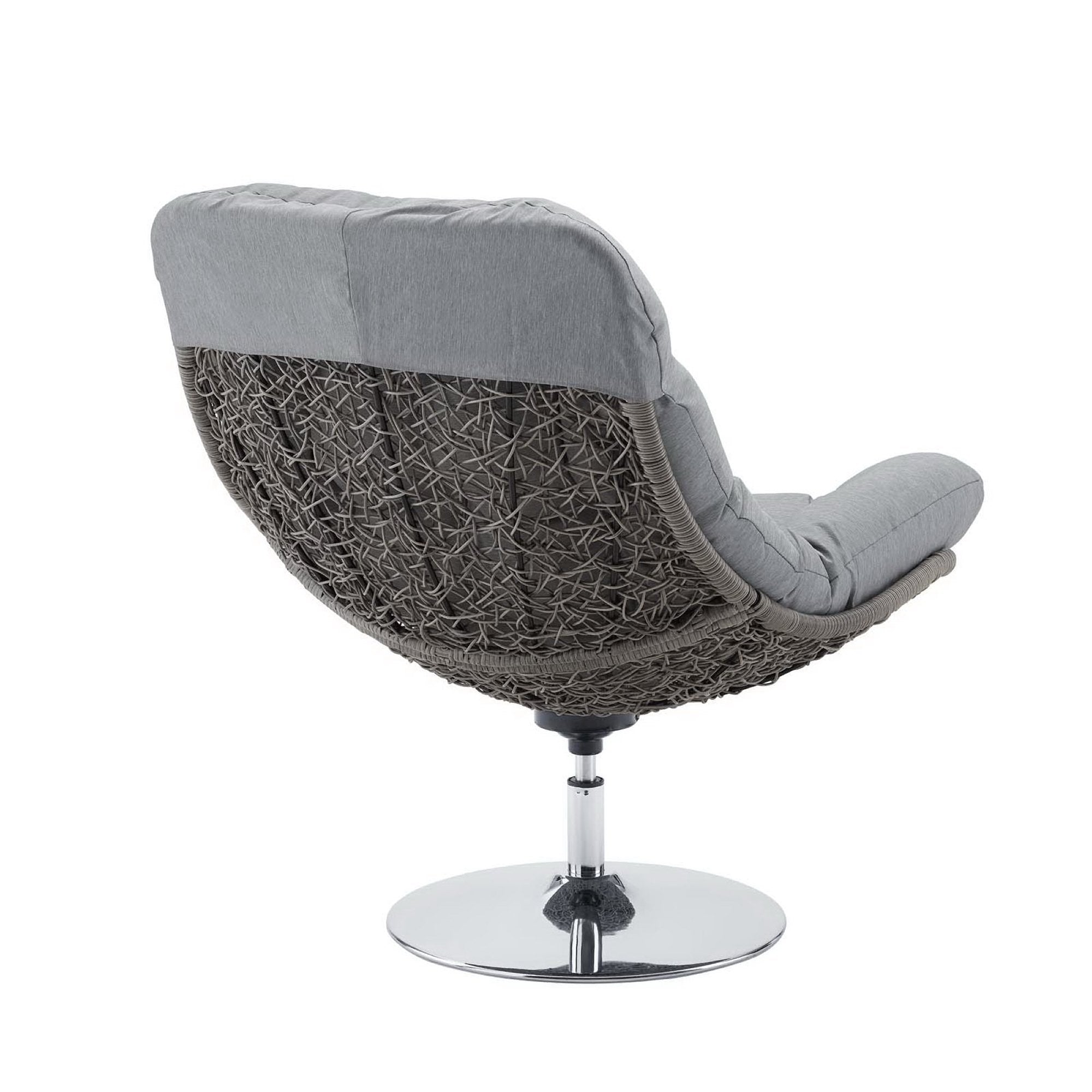 Brighton Wicker Rattan Outdoor Patio Swivel Lounge Chair - Light Gray White