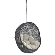 Encase Sunbrella® Fabric Swing Outdoor Patio Lounge Chair Without Stand - Black Beige
