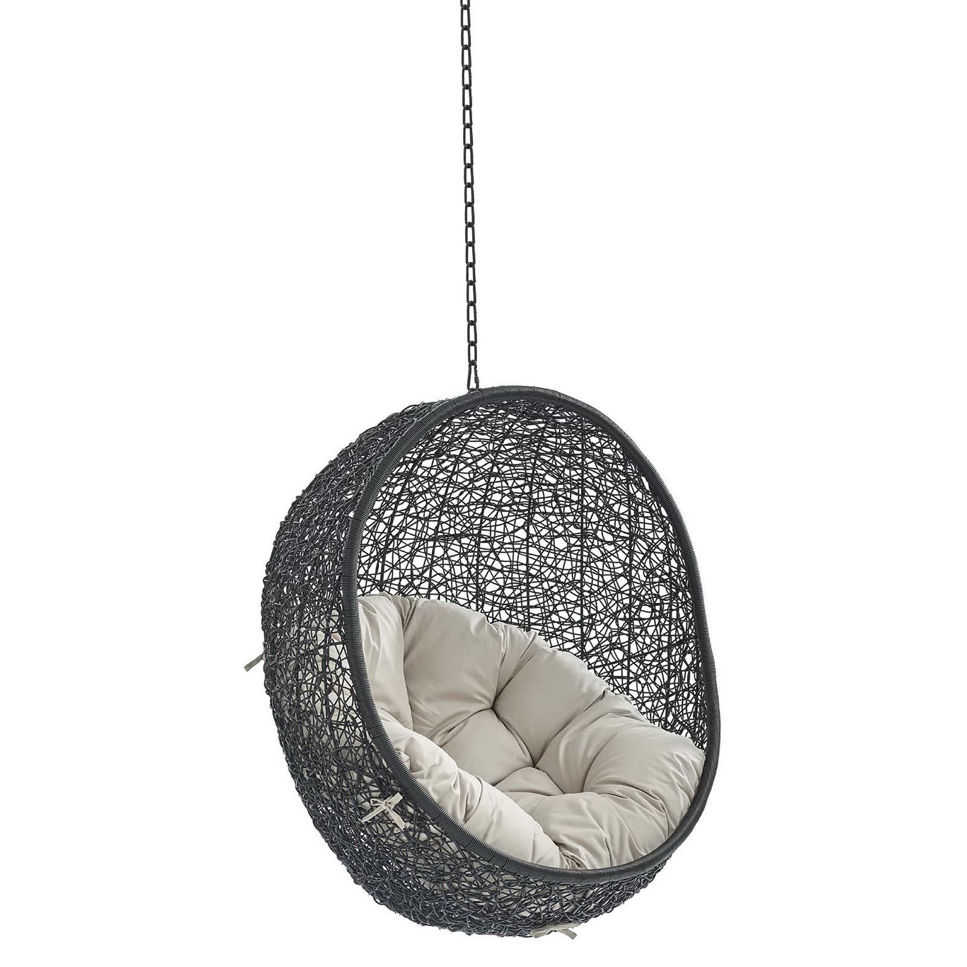 Encase Sunbrella® Fabric Swing Outdoor Patio Lounge Chair Without Stand - Black Beige
