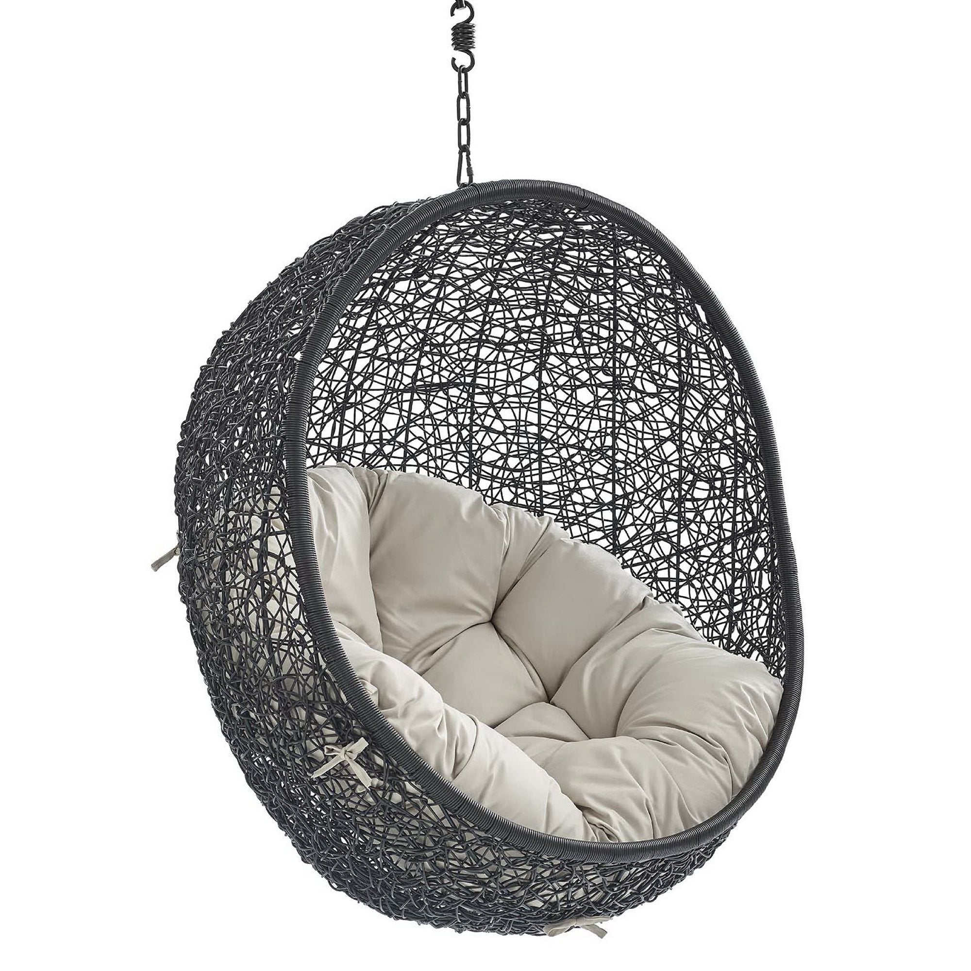 Encase Sunbrella® Fabric Swing Outdoor Patio Lounge Chair Without Stand - Black Gray