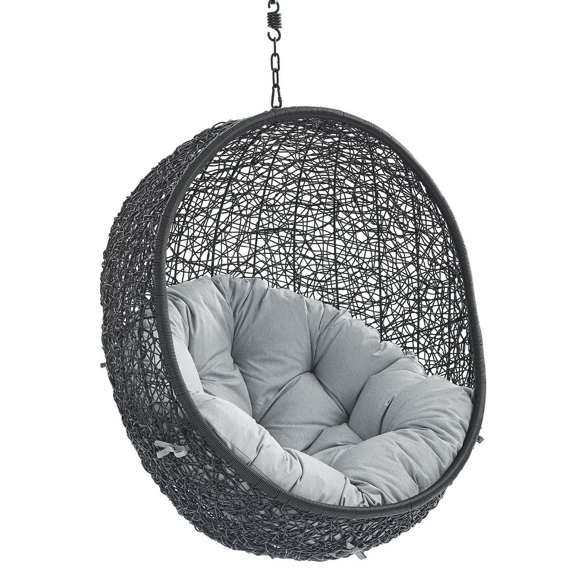 Encase Swing Outdoor Patio Lounge Chair Without Stand - Black White