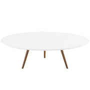 Lippa 48" Round Wood Coffee Table with Tripod Base - Walnut White