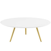 Lippa Round Wood Coffee Table with Tripod Base - Gold White
