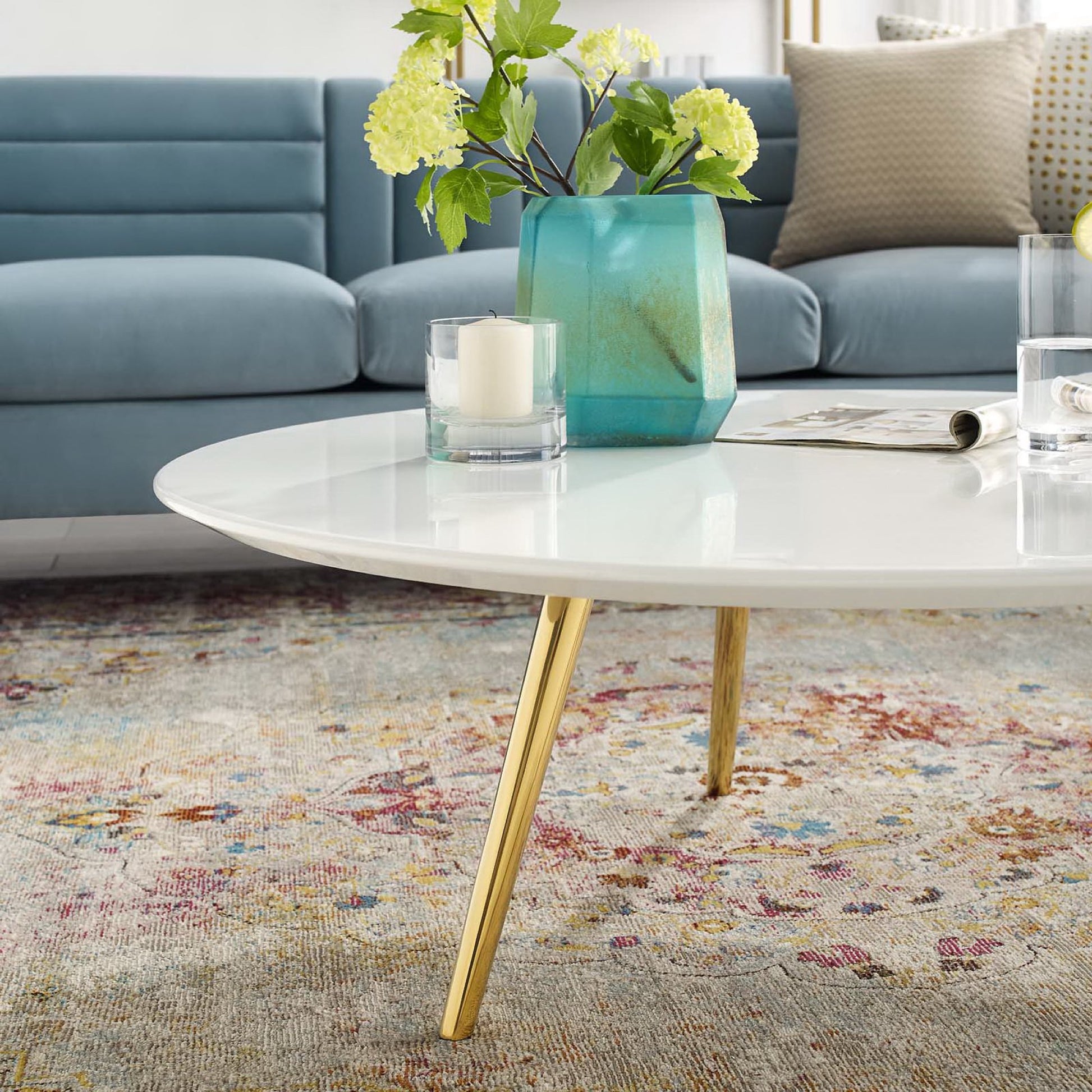Lippa Round Wood Coffee Table with Tripod Base