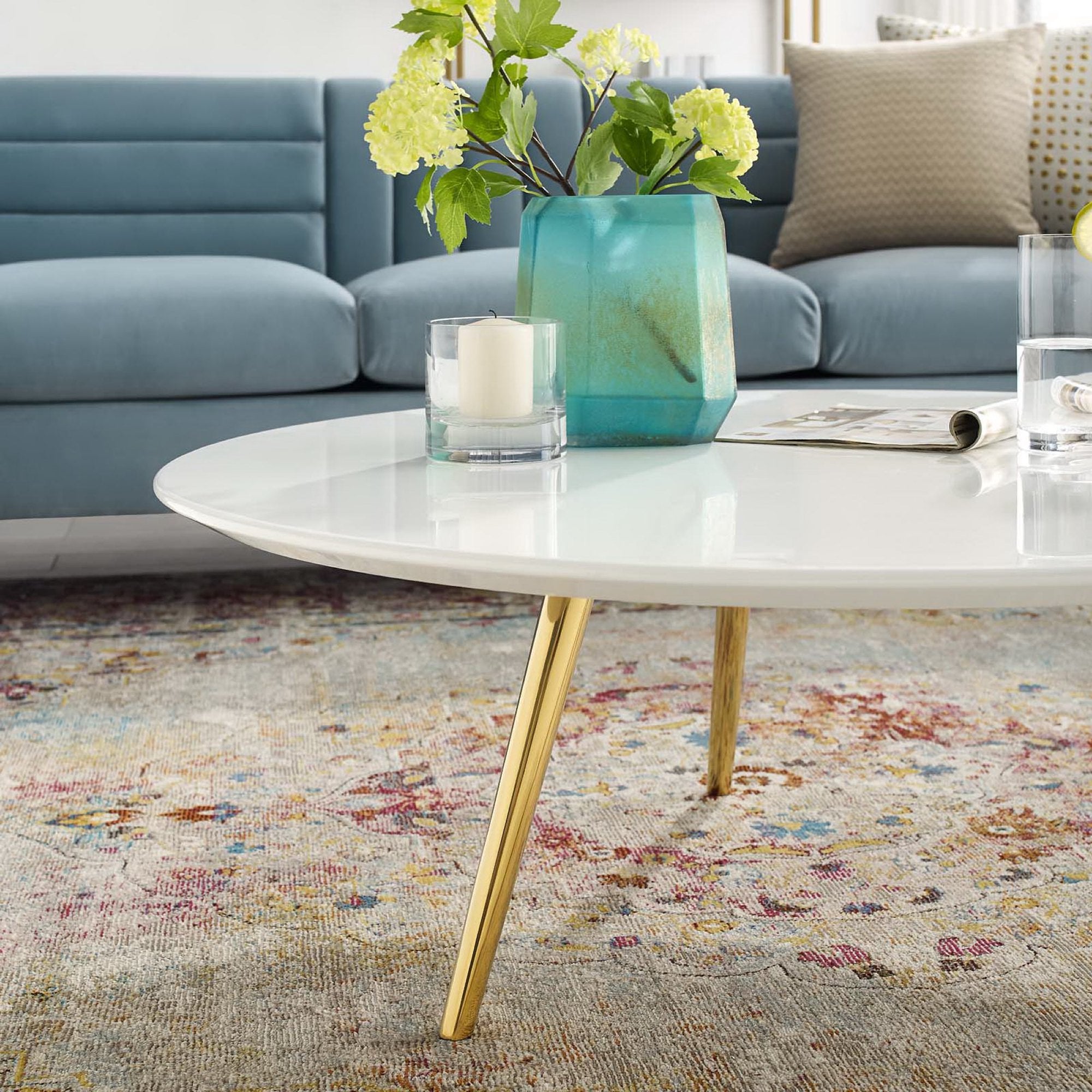 Lippa Round Wood Coffee Table with Tripod Base