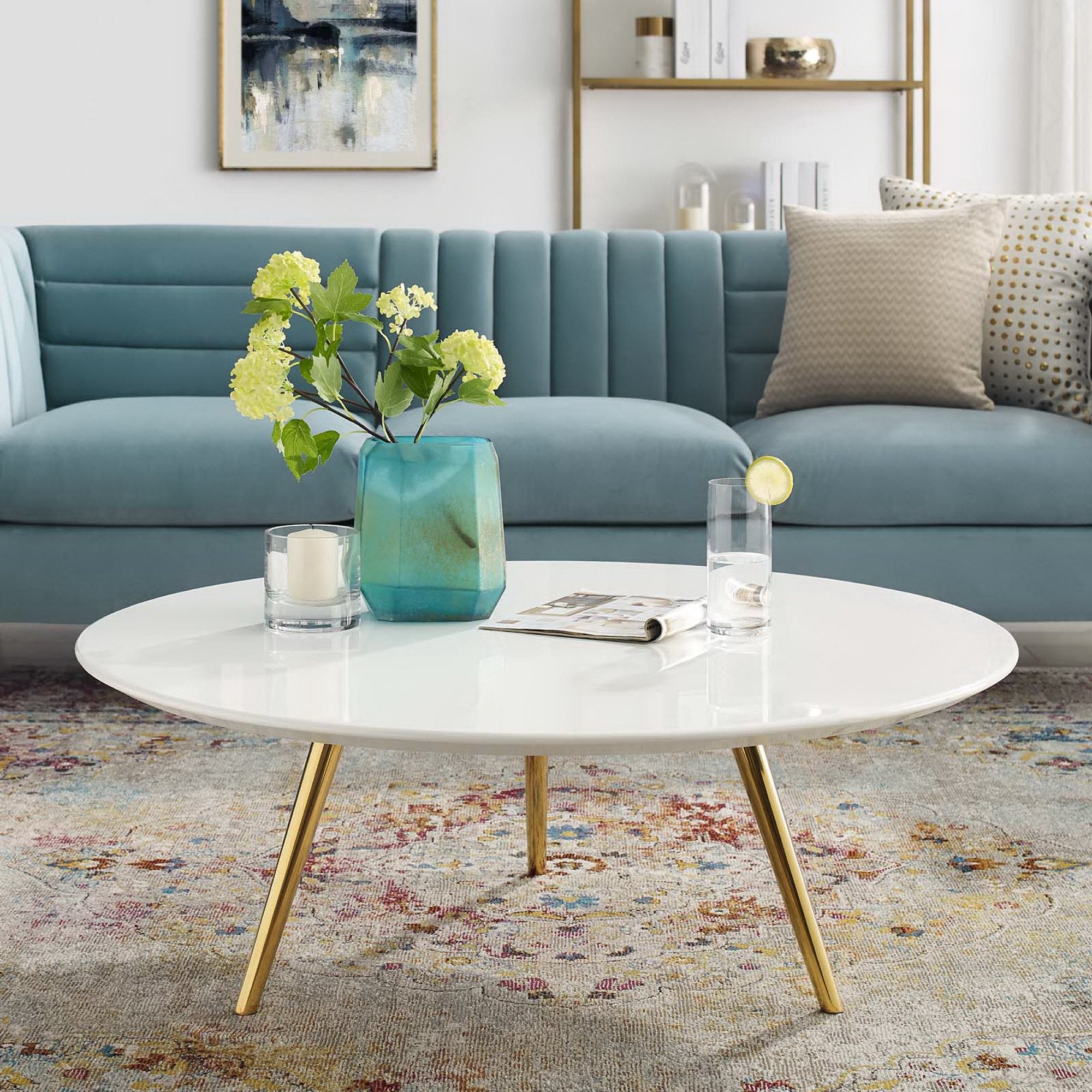 Lippa Round Wood Coffee Table with Tripod Base