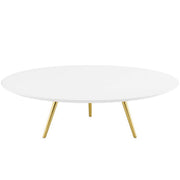 Lippa 48" Round Wood Coffee Table with Tripod Base - Gold White