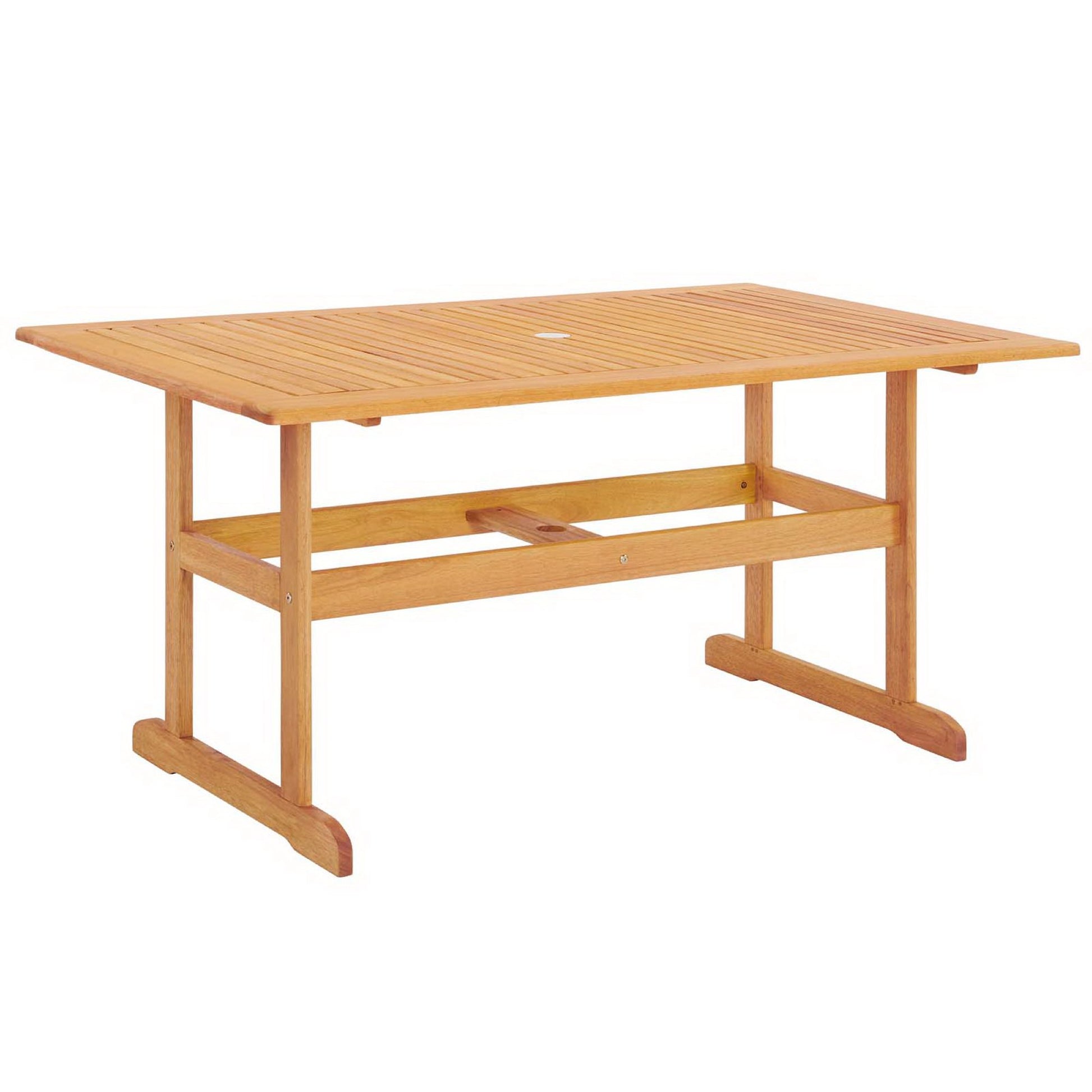 Hatteras 59" Rectangle Outdoor Patio Eucalyptus Wood Dining Table - Natural