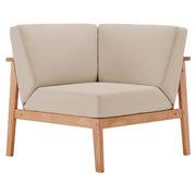 Sedona Outdoor Patio Eucalyptus Wood Sectional Sofa Corner Chair - Natural Taupe