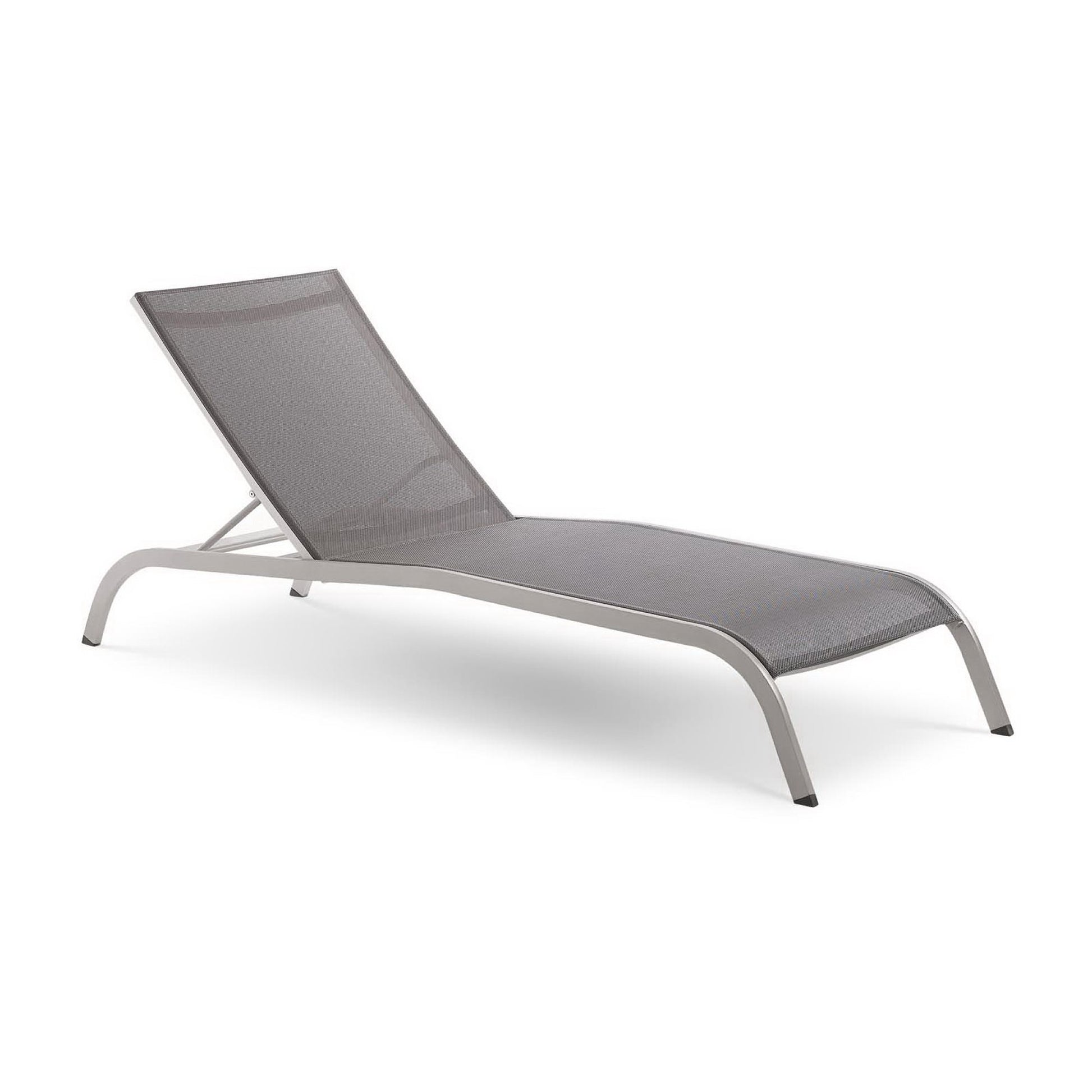 Savannah Mesh Chaise Outdoor Patio Aluminum Lounge Chair - Gray