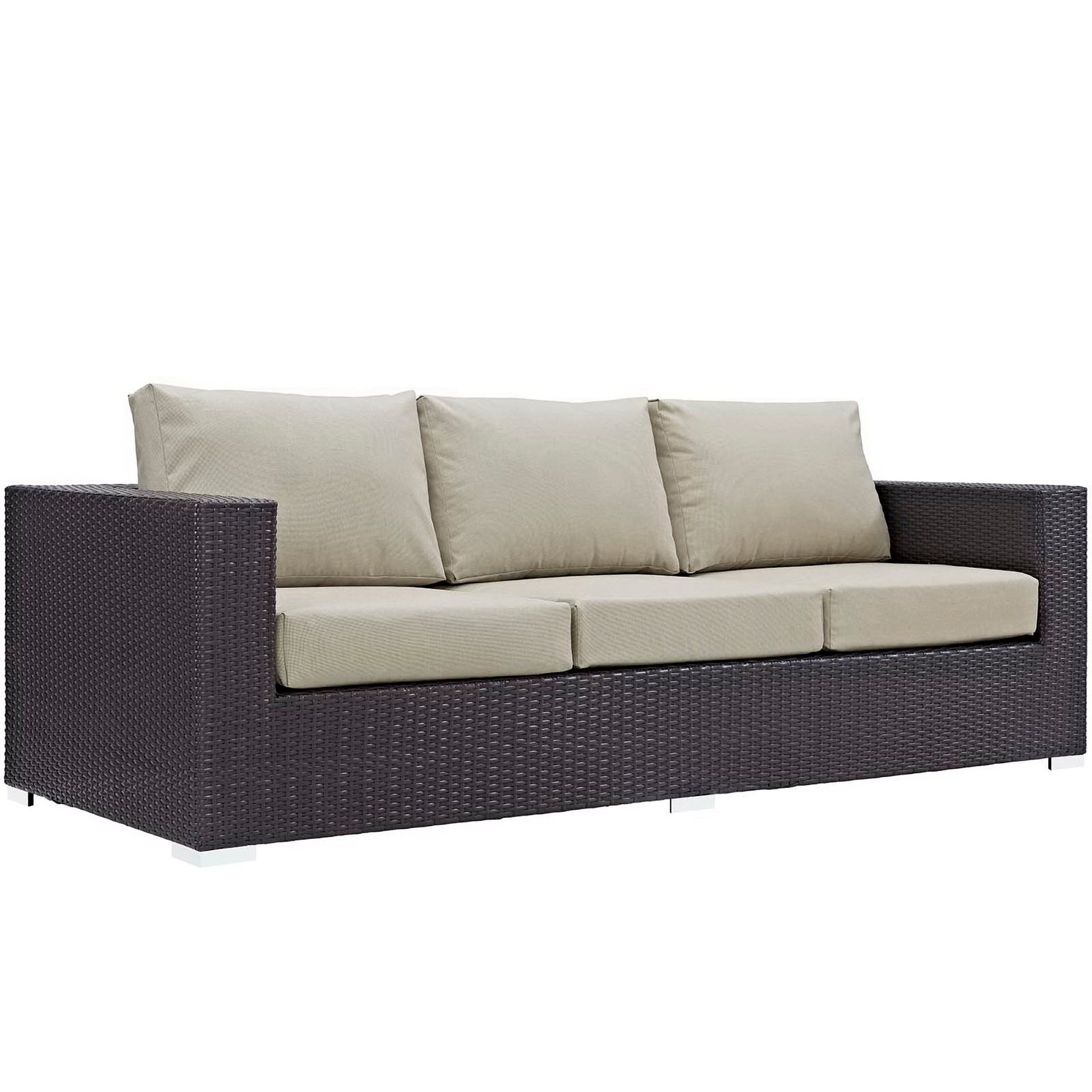 Convene 3 Piece Set Outdoor Patio with Fire Pit - Espresso Mocha