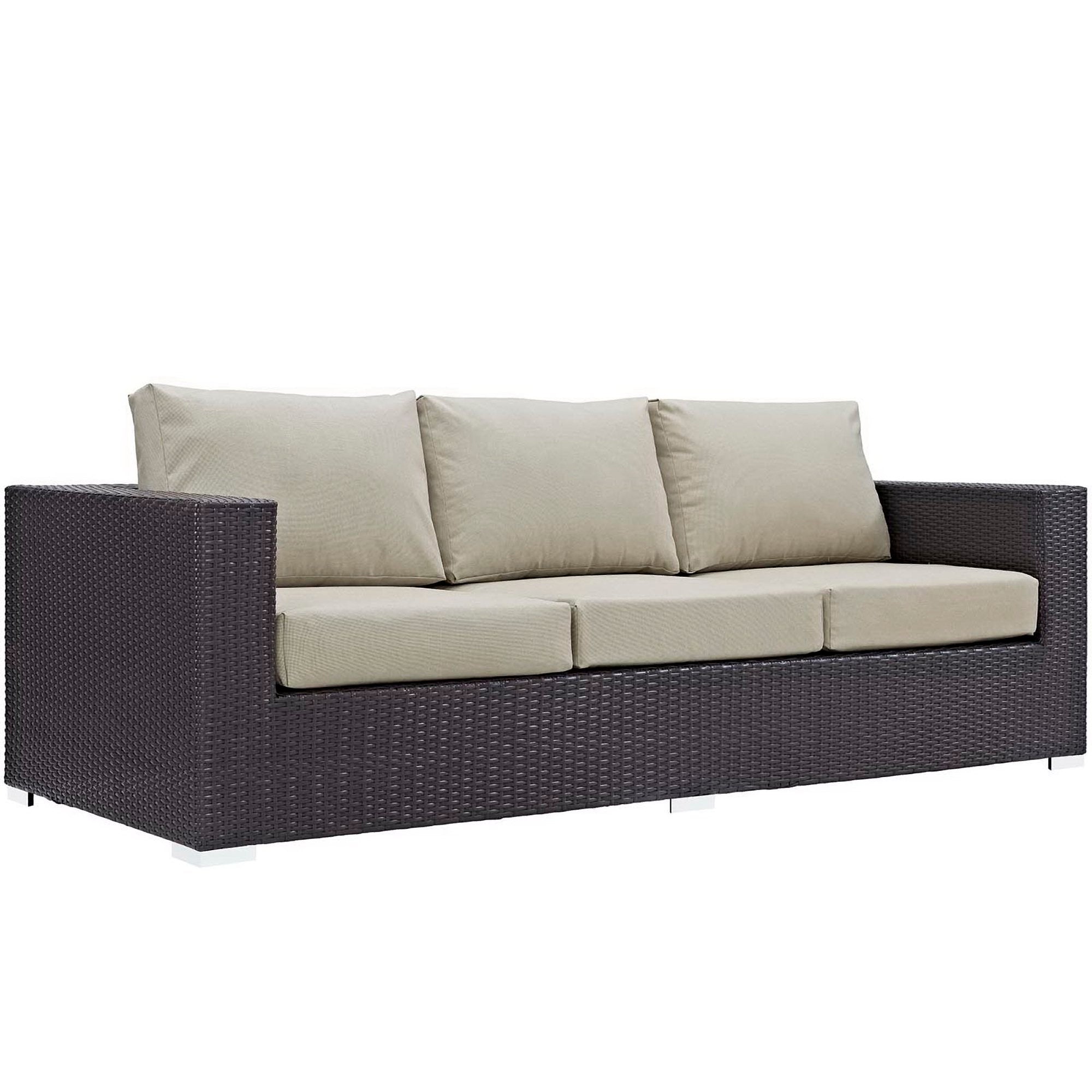 Convene 3 Piece Set Outdoor Patio with Fire Pit - Espresso Mocha